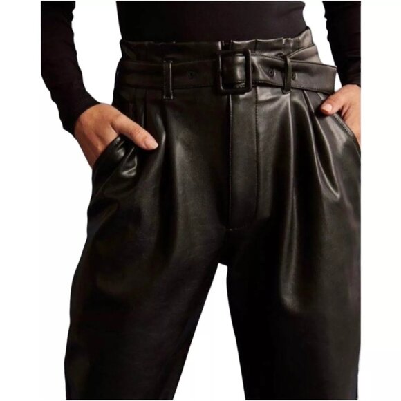 Abercrombie & Fitch Pants - Abercrombie & Fitch High Rise Vegan Leather Paperbag Trouser XS NWOT